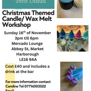 Christmas Candle and wax Melt Workshops Sunday 16th November