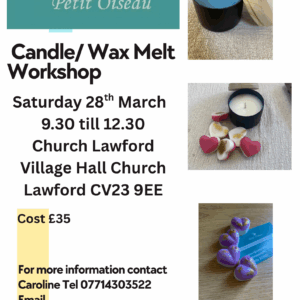 Candle and wax melt workshop 28th of March