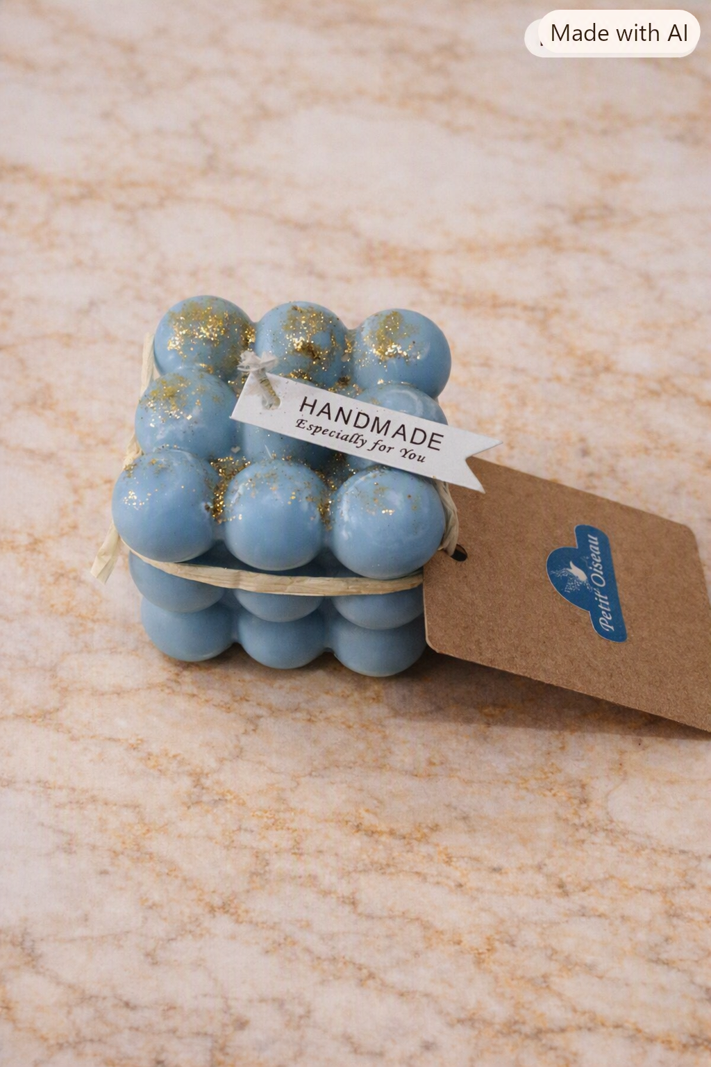 Square Bubble Candle Lime Basil & Mandarin